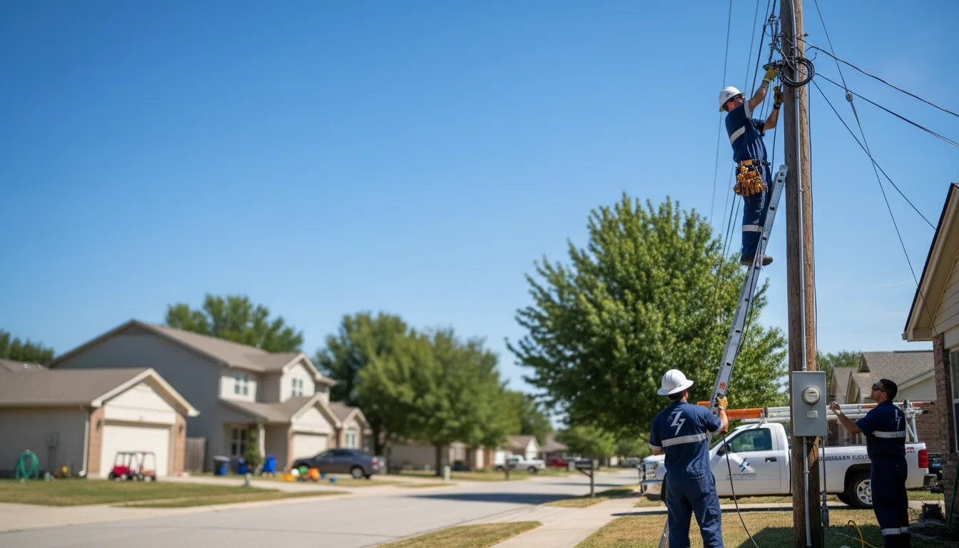 Residential electrician providing installation services in Bedford, TX